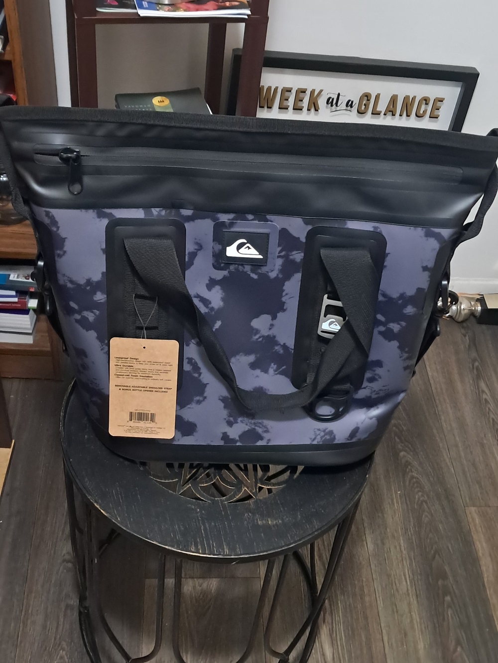 Quiksilver Men's Black and Gray Camo Insulated Duffel Cooler